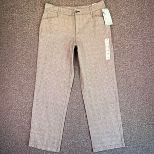 Lee Pants Women 14M Plaid Check Relaxed Straight Chic Business Casual Chinos NEW